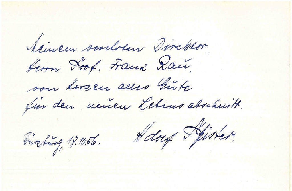 Gästebucheintrag von Adolf Pfister